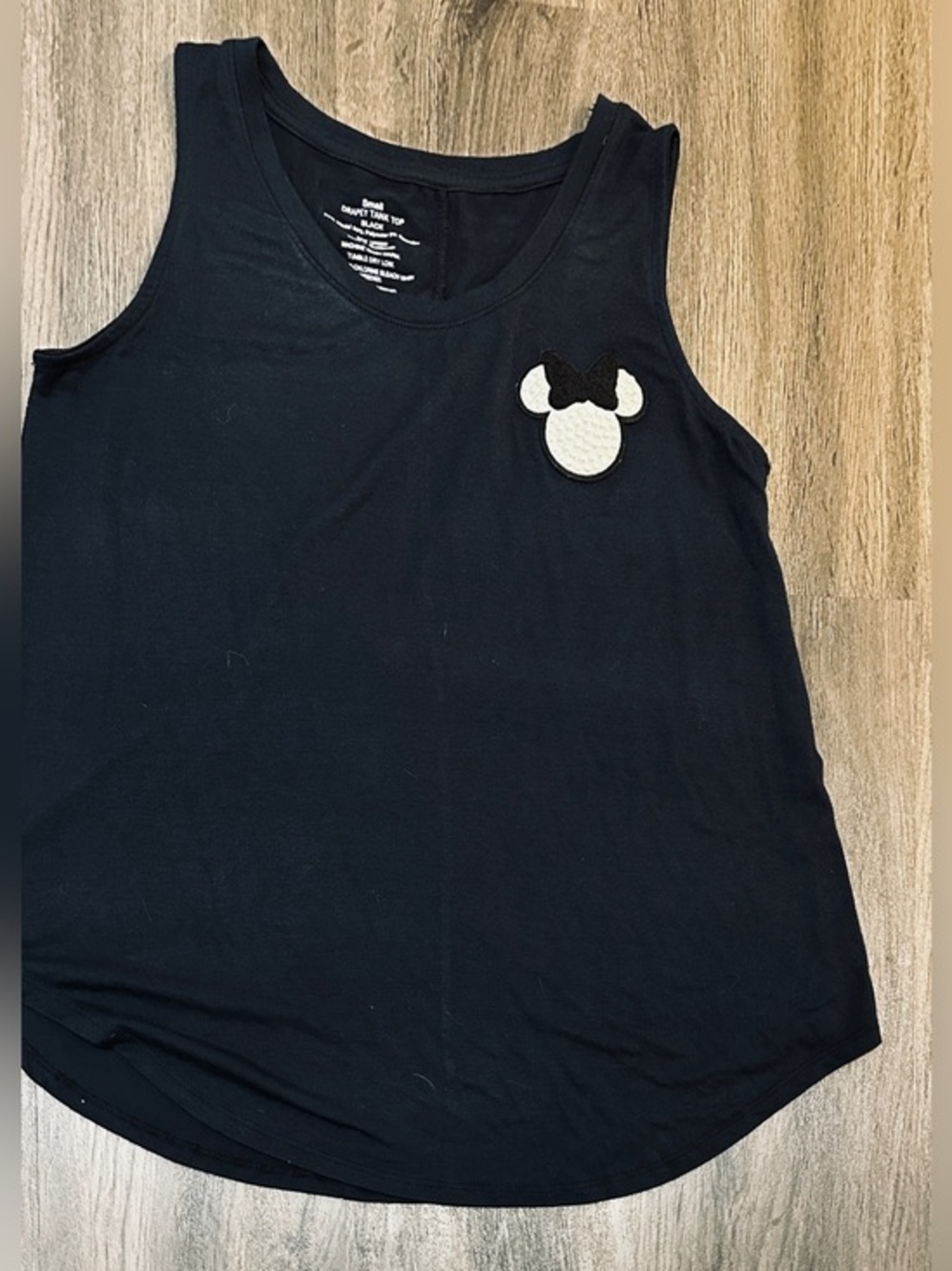 Disney Minnie Mouse Black Tank Top Small Soft Stretch Casual Graphic Tee
